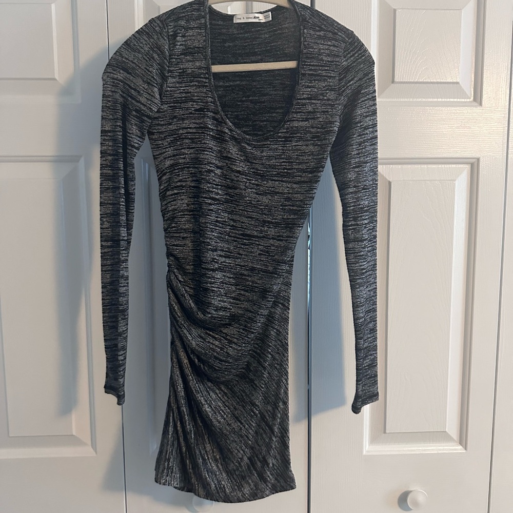 Rag & Bone Grey Ruched Knit Dress - XS